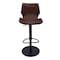 Armen Living Zuma Adjustable Swivel Metal Barstool in Vintage Coffee Faux Leather and Black Metal Finish LCZUBAVCBL - alternate 4
